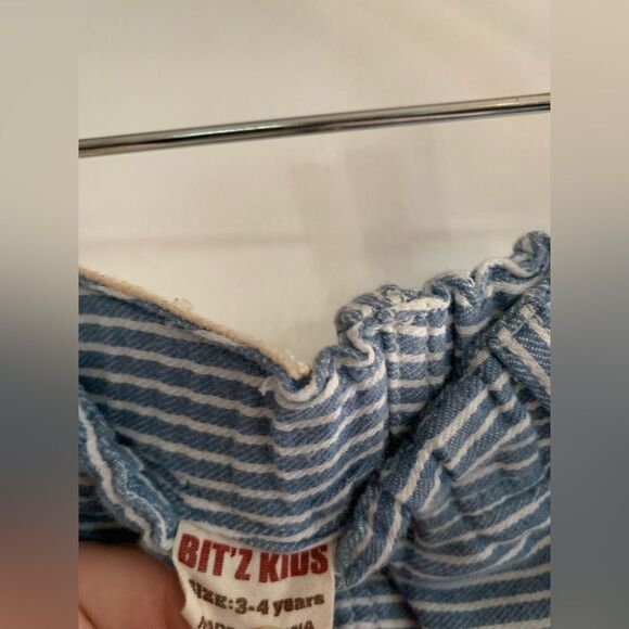 Bit’z Kids Horizontal Striped Blue and White Cargo Pants - Picture 8 of 9